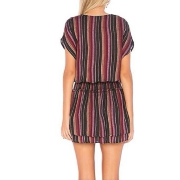 NEW Rails Lucca Linen Vertical Brava Stripe Striped Smocked Waist Mini Dress Med - Picture 5 of 12